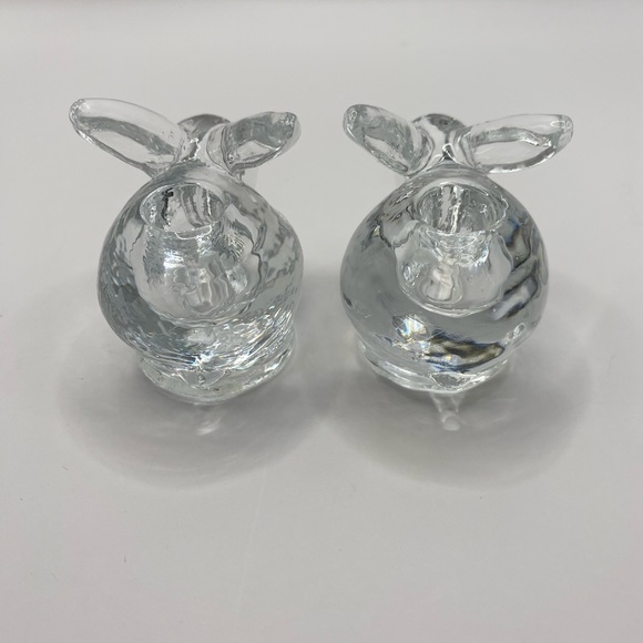 VINTAGE mini crystal bunny candlestick holders. Possibly Biedermann crystal. 2 - Picture 6 of 7